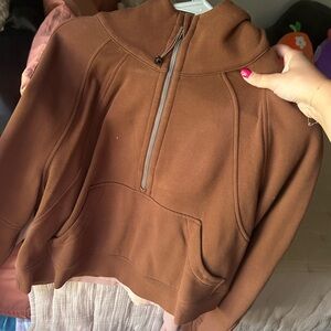 Lululemon brown oversized scuba half zip size M/L